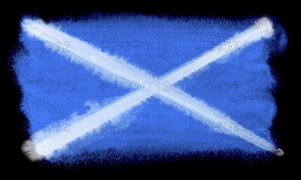 Watercolor illustration of the Scotland flag