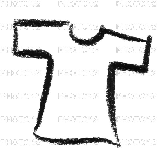 Crayon-sketched shirt