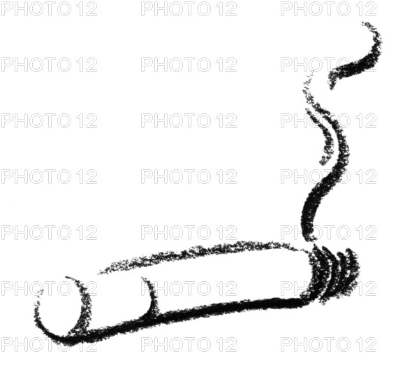 Crayon-sketched cigarette