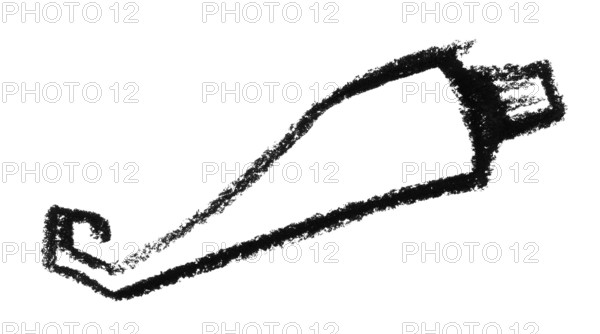 Crayon-sketched tube