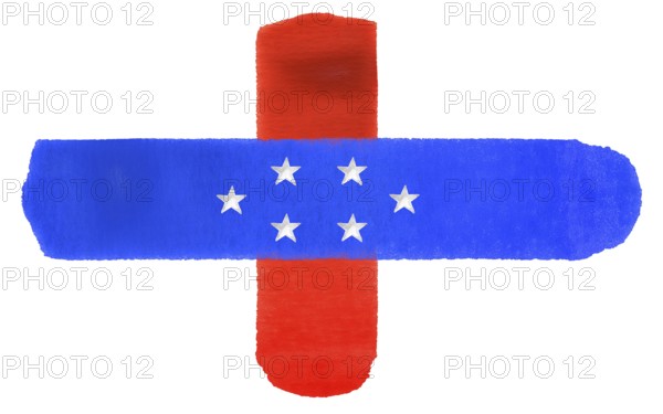 Watercolor illustration of the Netherlands Antilles flag