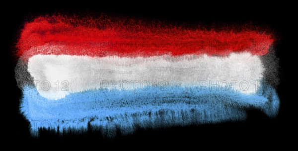 Watercolor illustration of the Luxembourg flag