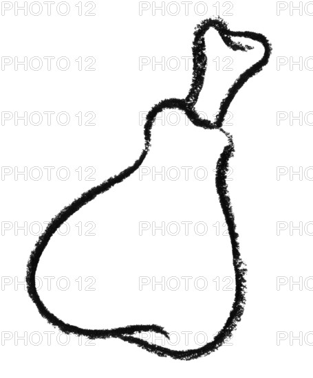 Crayon-sketched sketched haunch