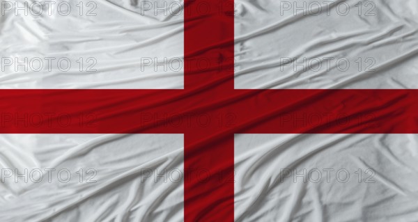 English flag waving. Flag of England with cloth texture