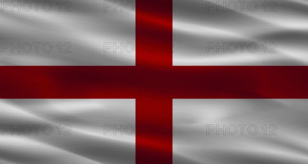 England flag with fabric texture. Realistic flag of England waving
