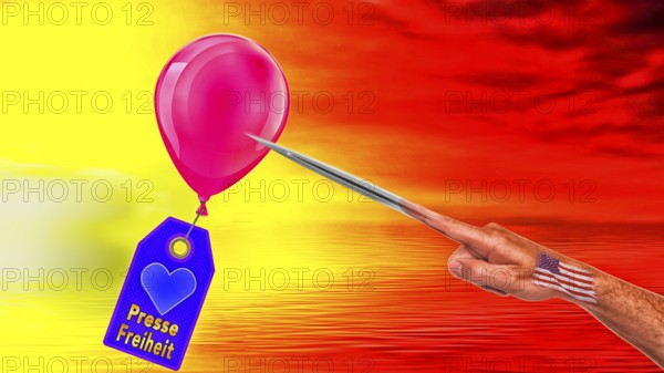 Symbolic image, freedom, freedom of the press, journalism, journalists, politics, dissenters, fundamental rights and freedoms, Basic Law, constitution, against autocracy, democracy, form of government, freedom of opinion, future, security, dictatorship, oppression, arbitrariness, open life, Germany, Europe, USA, world, danger from autocracy, Donald Trump