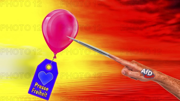 Symbolic image, freedom, freedom of the press, journalism, journalists, politics, dissenters, fundamental rights and freedoms, Basic Law, constitution, against autocracy, democracy, form of government, freedom of opinion, future, security, dictatorship, oppression, arbitrariness, open life, Germany, Europe, USA, world, danger from autocracy, AfD