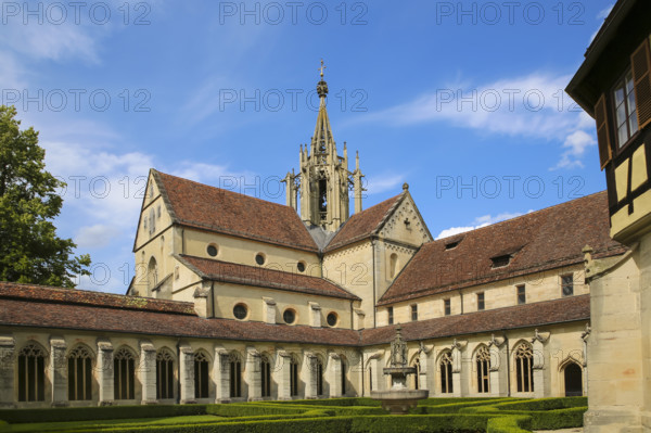 Bebenhausen Monastery, Gothic cloister, sacred building, historic building, architecture, former Cistercian abbey, medieval monastery, cloister garden, monastery church, fountain, listed building, Bebenhausen district of the university town of Tübingen, Schönbuch, Baden-Württemberg, Germany