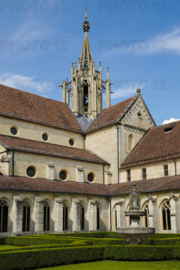 Bebenhausen Monastery, Gothic cloister, sacred building, historic building, architecture, former Cistercian abbey, medieval monastery, cloister garden, monastery church, fountain, listed building, Bebenhausen district of the university town of Tübingen, Schönbuch, Baden-Württemberg, Germany