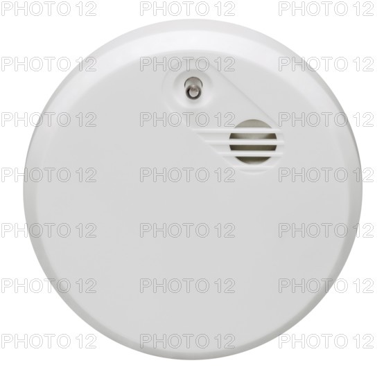 A smoke alarm in white back