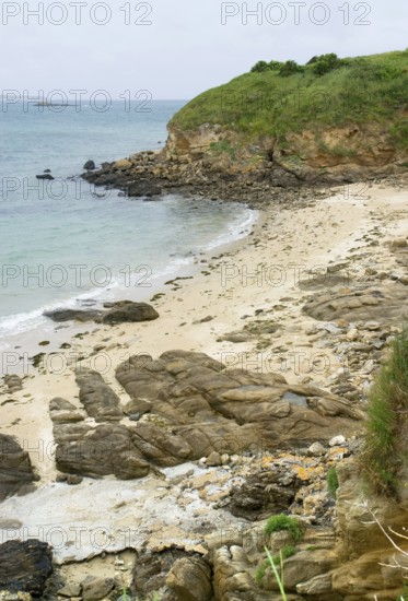 Idyllic coastal scenery at Cap Frehel in Brittany, France