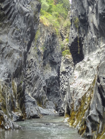 Scenery at the Alcantara Gorges in Sicily, Italy