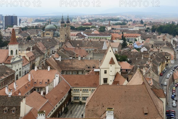 Aerial view of Sibiu, a city in Romania