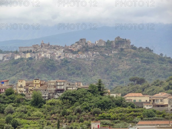 Distant shot of a comune in Sicily named Castiglione di Sicilia