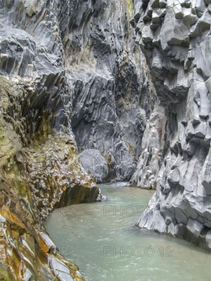 Scenery at the Alcantara Gorges in Sicily, Italy