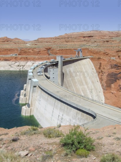 Scenery around Hoover Dam in the Black Canyon at the Colorado River in USA