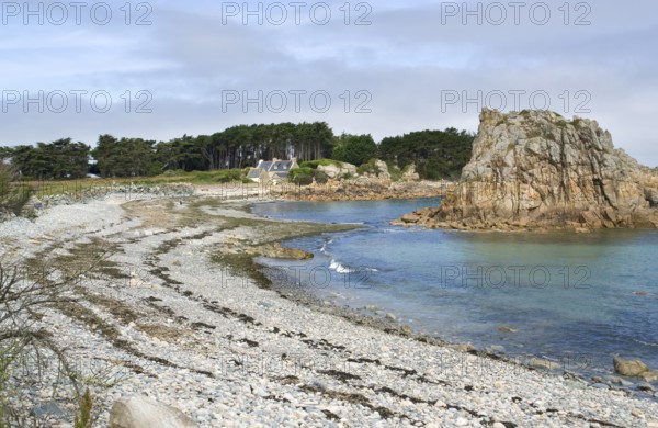 Summer scenery at the Pink Granite Coast in Brittany, France