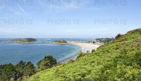 Idyllic coastal scenery around Trebeurden in Brittany, France