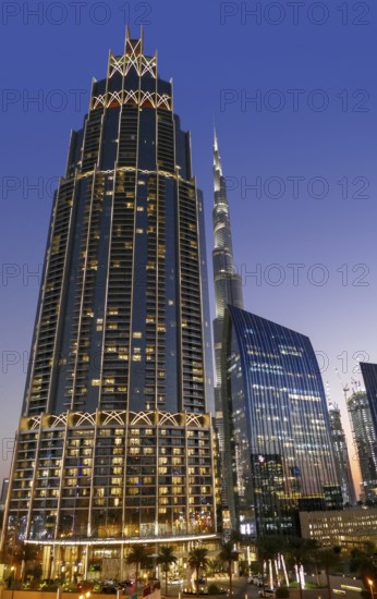 City view of Dubai, the most populous city in the United Arab Emirates at evening time
