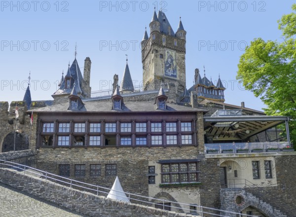 Impression of Cochem Imperial Castle at Moselle river in Rhineland-Palatinate, Germany, at summer time
