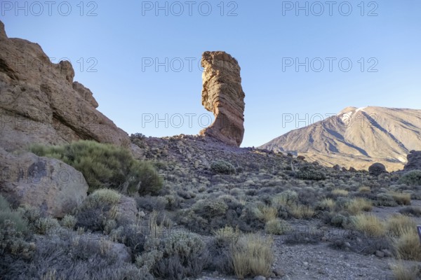 Scenery around Roques de Garcia with Roque Cinchado at Teide National Park in Tenerife, Canary Islands, Spain