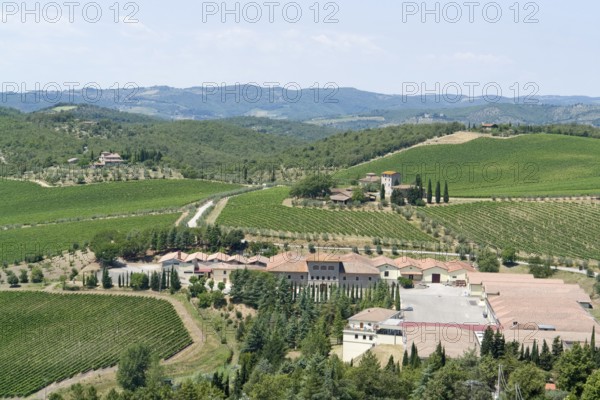 Scenery around Gaiole near Castle of Brolio in the Chianti region of Tuscany in Central Italy