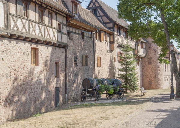 City view of Riquewihr, a town in Alsace, France