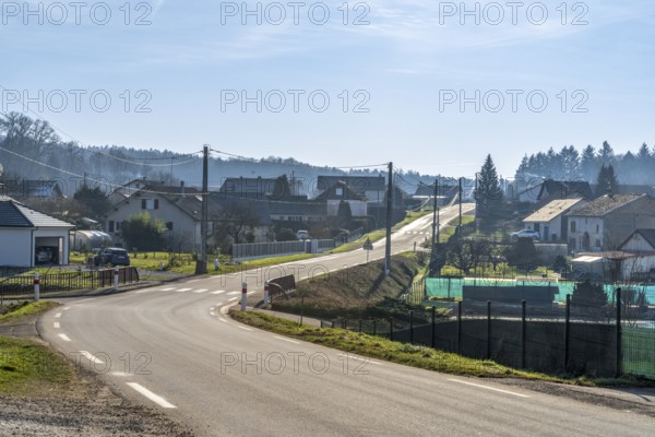 Impression of Aydoilles, a commune in the Vosges department in Grand Est in northeastern France at winter time