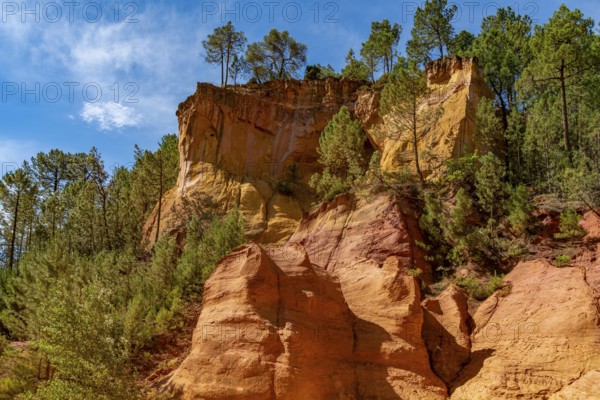 Impression around the Ochre Path near Roussillon, a commune in the Vaucluse department of the Provence region in southern France