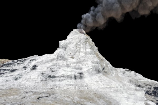 Smoking geyser in black back