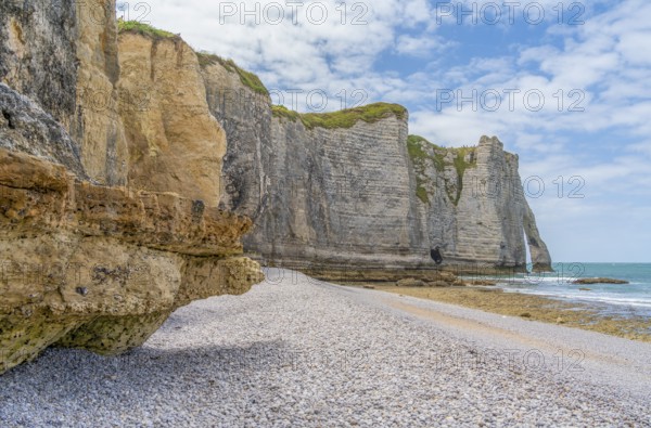 Coastal scenery around Etretat, a commune in the Seine-Maritime department in the Normandy region of Northwestern France
