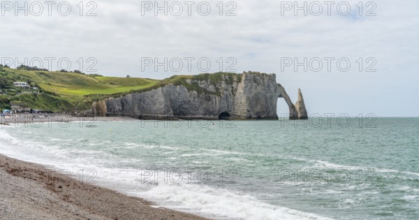 Coastal scenery around Etretat, a commune in the Seine-Maritime department in the Normandy region of Northwestern France