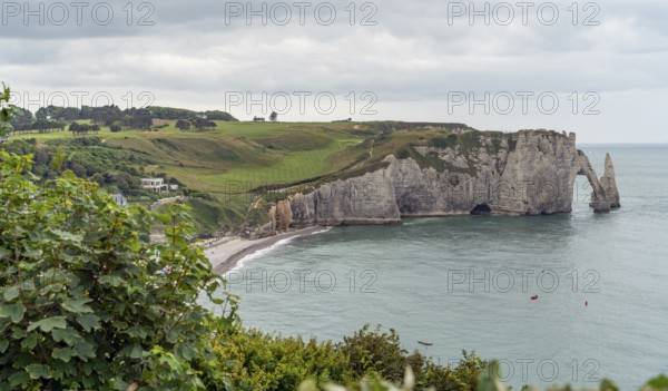 Coastal scenery around Etretat, a commune in the Seine-Maritime department in the Normandy region of Northwestern France