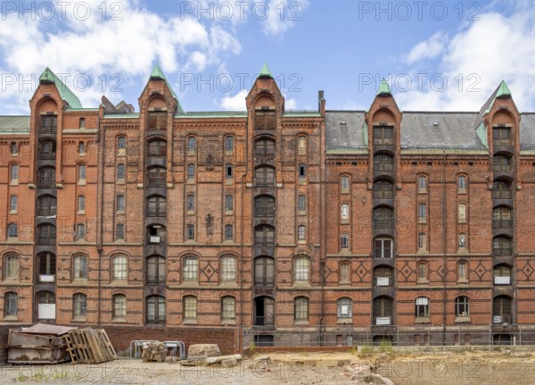 Scenery at the Speicherstadt, a historic warehouse district in Hamburg, Germany