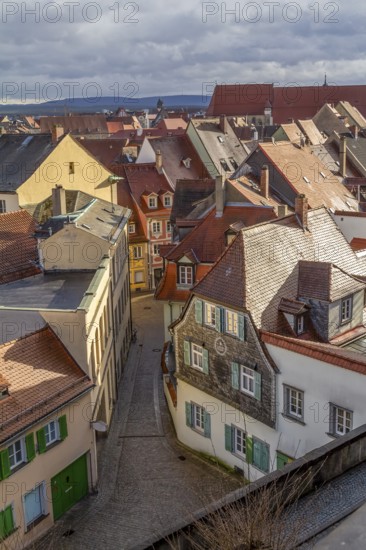 High angle view of Bamberg, a town in Upper Franconia in Bavaria, Germany