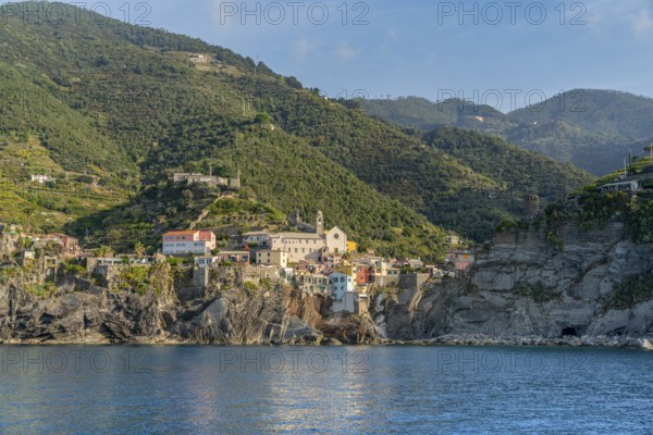 Scenery around Vernazza, a small town at a coastal area named Cinque Terre in Liguria, located in the northwest of Italy