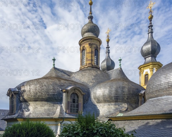 Roof of a little chapel named Kaeppele, located on a hill above Wuerzburg, a city in the Franconia region in Bavaria, Germany
