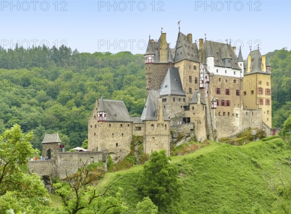 Idyllic scenery around the Eltz Castle in Rhineland-Palatinate, Germany, at summer time