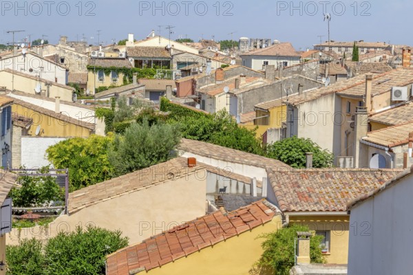 High angle view of a commune named Aigues-Mortes in France