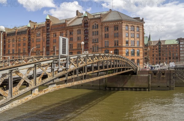 Scenery at the Speicherstadt, a historic warehouse district in Hamburg, Germany