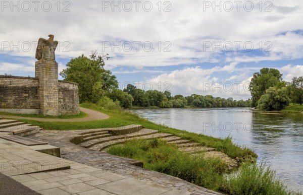 Riparian impression around Straubing in Bavaria in Germany at summer time