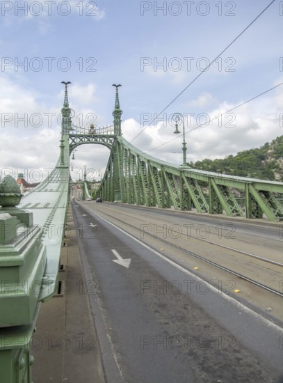 The Liberty Bridge across the river Danube in Budapest, hungary