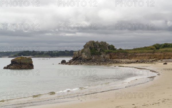 Summer scenery at the Pink Granite Coast in Brittany, France