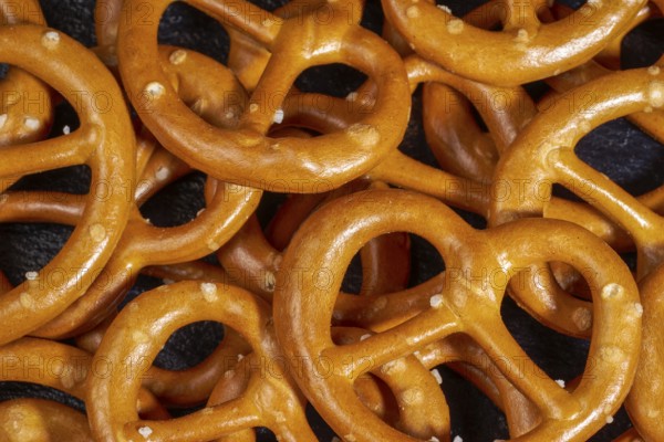 Full frame macro shot of some lye pretzels