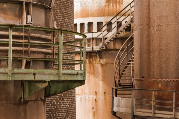 Weathered rusty industrial scenery with old corroded objects