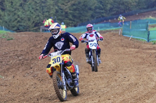 Motocross, Rudersberg, Baden-Württemberg, Germany, Europe, Motocross competition with riders on the gravel track, Rudersberg Motocross