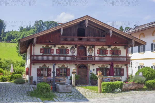 Schusterhäusl, former sacristan's house, today holiday home, Törwang, Samerberg, Chiemgau, Upper Bavaria, Bavaria, Germany