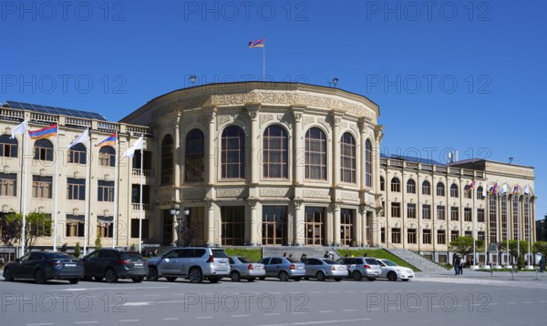 A large historic building with classical architecture under a clear sky, Gyumri City Hall, Gyumri, Gyumri, Shirak Province, Armenia