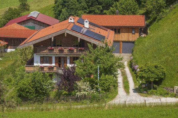 Residential building, Samerberg, Chiemgau, Upper Bavaria, Bavaria, Germany