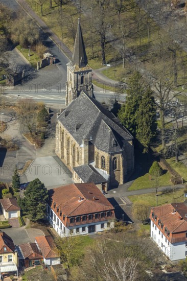 Aerial view, Bad Arolsen, Catholic parish of St. Johannes Baptist, district of Waldeck-Frankenberg, Hesse, Germany, DEU, Europe, birds-eyes view, aerial photography, aerial photography, overview, bird's eye view
